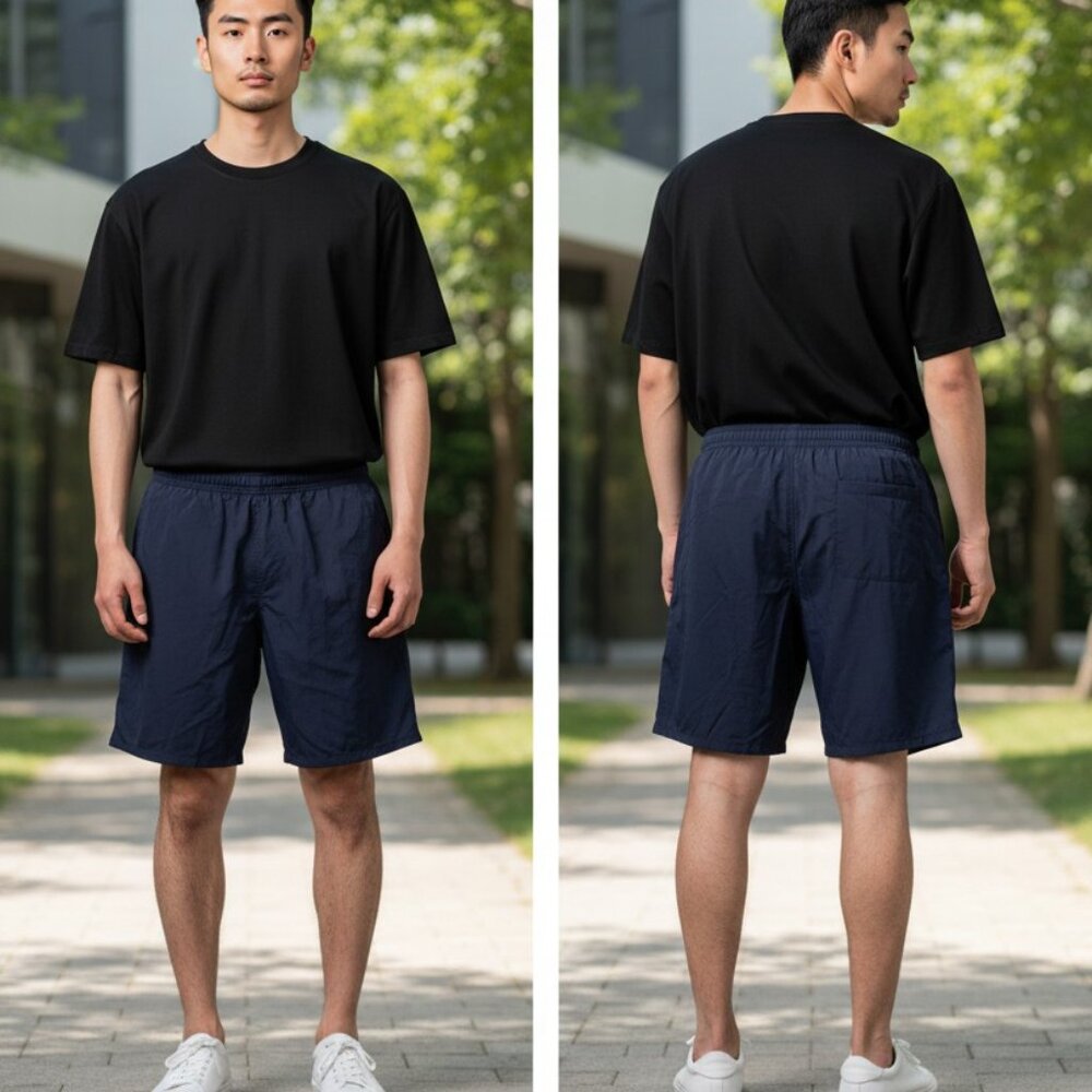 Calvin Klein Men's Navy Swimwear Shorts With Elastic Waist & Zipper Pocket Large
